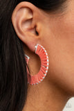 Everybody Conga! - Orange Coral Hoops Earrings Paparrazi Accessories
