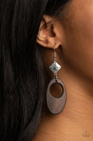 Retro Reveal - Brown Wood Earrings Paparazzi Accessories