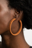 Suede Parade - Brown Hoop Earrings Paparazzi Accessories