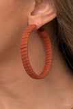 Suede Parade - Orange Hoops Earrings Paparazzi Accessories