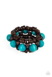 Tropical Temptations - Blue Wood Bracelet Paparrazi Accessories