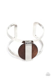 Organic Fusion Brown Silver Cuff Bracelet Paparazzi Accessories
