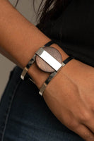 Organic Fusion Brown Silver Cuff Bracelet Paparazzi Accessories
