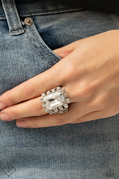 Galactic Glamour - White Bling Ring FF 3/2021 Paparrazi Accessories