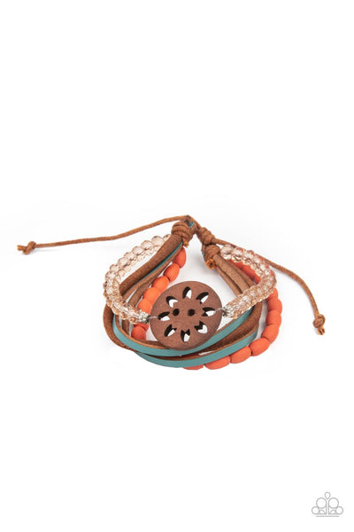 Desert Gallery - Multi Orange Blue Bracelet Paparazzi Accessories