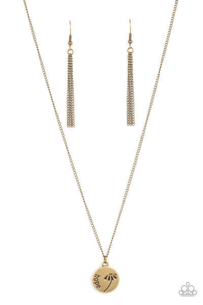 Hold On To Hope - Brass Necklace Paparazzi Accessories