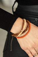 STACK To Basics - Orange Brown Bracelet Paparrazi Accessories