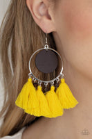 Yacht Bait Yellow Brown Earrings Paparrazi Accessories