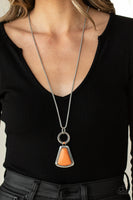 Stone Prairies - Orange Long Necklace Paparazzi Accessories