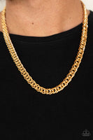 Winners Circle Gold Necklace Mens Urban Paparazzi Accessories