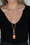 Naturally Essential - Orange Wood Necklace Paparazzi Accessories