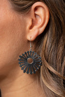 SPOKE Too Soon Black Wood Earrings Paparazzi Accessories