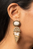 Earthy Extravagance - Gold Stone Earrings Paparazzi Accessories