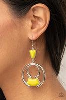 Deco Dancing Yellow Earrings Paparazzi Accessories