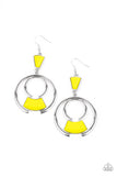 Deco Dancing Yellow Earrings Paparazzi Accessories