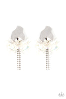 Harmonically Holographic - White Earrings Paparazzi Accessories