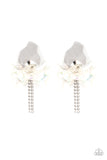 Harmonically Holographic - White Earrings Paparazzi Accessories
