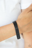 Life is Tough - Black Leather Bracelet Paparazzi Accessories