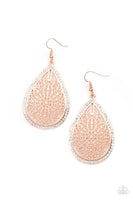 Fleur de Fantasy Rose Gold Bling Earrings Paparazzi Accessories