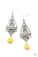 Transcendent Trendsetter Yellow Stone Earrings Paparazzi Accessories