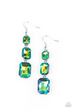 Cosmic Red Carpet Green Bling Earrings Paparazzi Accessories