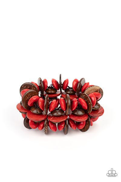 Caribbean Canopy - Red Wood Bracelet Paparazzi Accessories