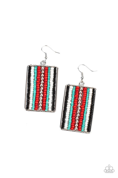 Beadwork Wonder Red seed bead Earrings Paparazzi Accessories