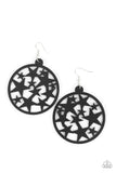 Cosmic Paradise Black Wooden Earrings Paparazzi Accessories