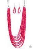 Peacefully Pacific Multi: Pink Paparazzi Accessories Sead Bead Necklace