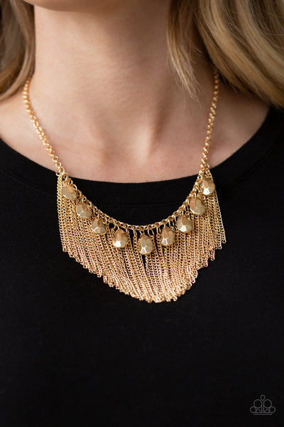 Paparazzi Accessories Bragging Rights - Gold Fringe Necklace