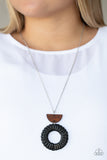 Homespun Stylist Black Brown Wood Necklace Paparazzi Accessories