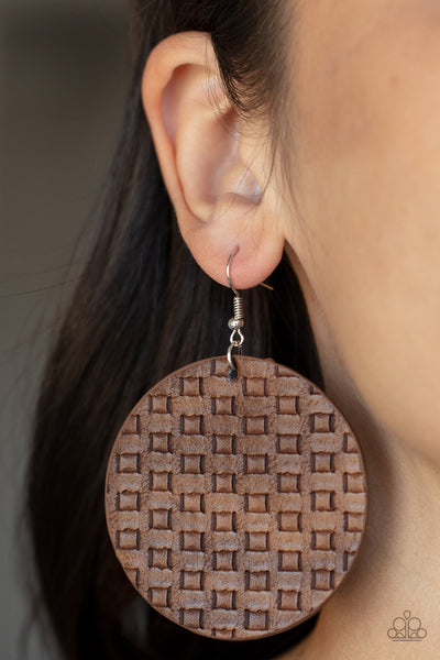 WEAVE Me Out Of It - Brown Earrings Paparazzi Accessories