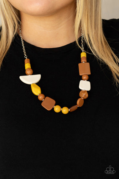 Tranquil Trendsetter - Yellow Necklace Paparrazi