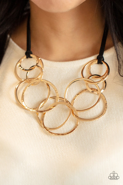 Spiraling Out of COUTURE - Gold Necklace Paparrazi Accessories