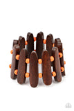 Coronado Cabana - Orange Brown Wood Bracelet Paparazzi Accessories