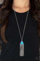 Proudly Prismatic Blue Iridescent Blue Necklace Paparazzi Accessories