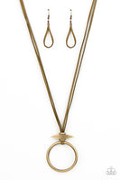 Noticeably Nomad - Green Brass Necklace Paparazzi Accessories