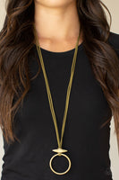 Noticeably Nomad - Green Brass Necklace Paparazzi Accessories