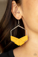 Suede Solstice Yellow Earrings Paparazzi Accessories
