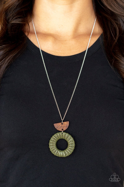 Homespun Stylist - Green Brown Necklace Paparazzi Accessories