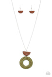 Homespun Stylist - Green Brown Necklace Paparazzi Accessories