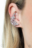 Prismatically Panoramic Pink Ear Crawler Earrings Paparazzi