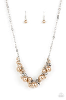 Classical Culture Brown Pearl Necklace Paparazzi Accessories