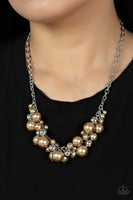 Classical Culture Brown Pearl Necklace Paparazzi Accessories