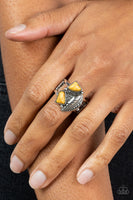 Make the NEST of It Yellow Stone Silver Ring Paparazzi