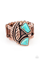 Make the NEST of It Copper Turquoise Ring Paparazzi