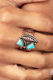 Make the NEST of It Copper Turquoise Ring Paparazzi