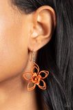 Botanical Bonanza Orange Flower Earrings Paparazzi Accessories