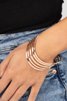 Tantalizingly Tiered - Gold Cuff Bracelet Paparazzi Accessories