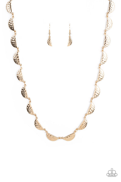 Lunar Jungle Gold Half-Moon Necklace Paparazzi